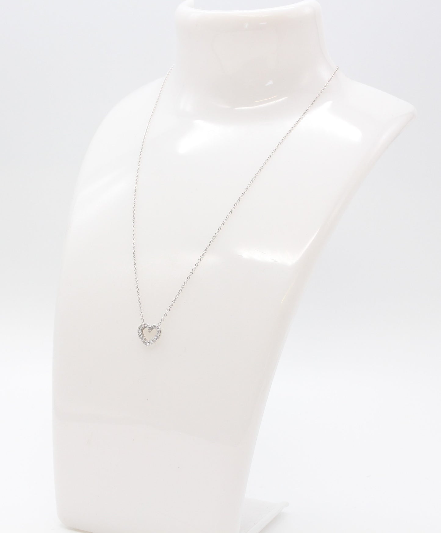 Ponte Vecchio / ポンテヴェキオ ハート ダイヤ ネックレス K18ホワイトゴールド