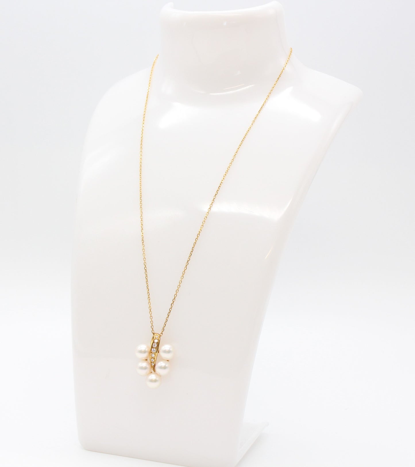 MIKIMOTO/ ミキモト パール ダイヤ ネックレス K18